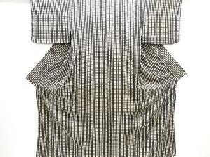 大正ロマン　錦紗格子模様着物